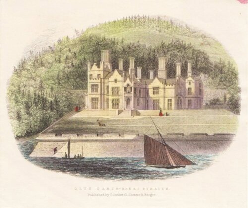 Glyn Garth, Menai Straits.  (antique print) 