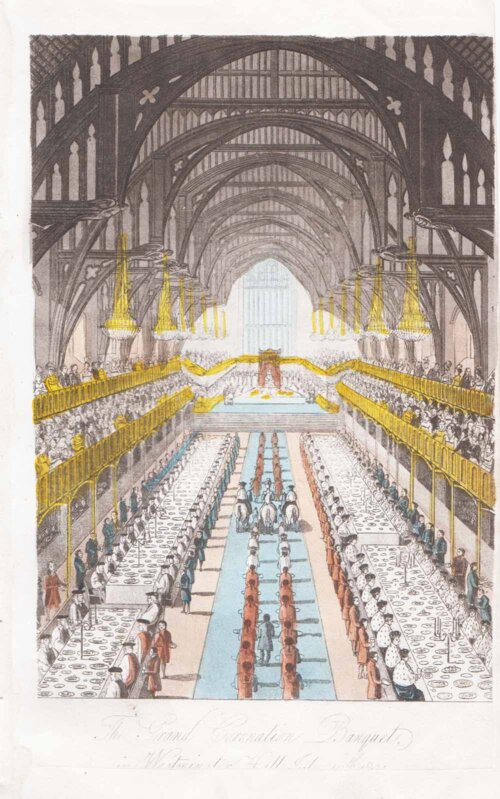 The Grand Coronation Banquet in Westminster Hall  July 19th, 1824.