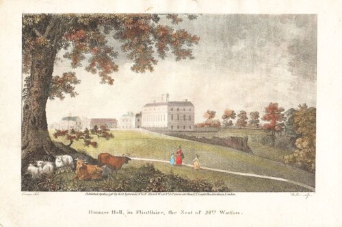 Hanmer Hall in Flintshire the Seat of Mrs Watson   (antique print)