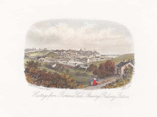 Hastings from Bohemia Vale  Shewing Railway Stations