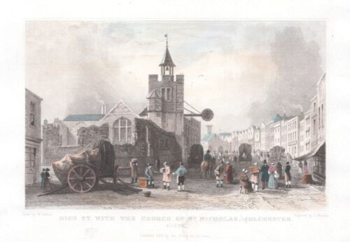 High St. with the Church of St. Nicholas, Colchester. Colchester