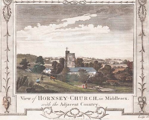 View of Hornsey Church  in Middlesex with the Adjacent Country