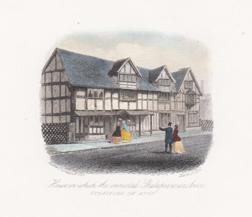 House in which the immortal Shakespeare was born  Stratford on Avon