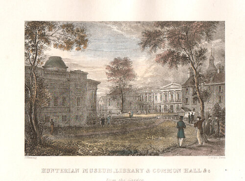 Hunterian Museum Library & Common Hall &c from the Garden