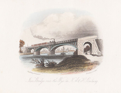 Iron Railway Bridge over the  Wye on N A & H Railway