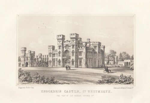 Knockdrin Castle, Co. Westmeath.  The Seat of Sir Richard Levinge. Bt.  (antique print)
