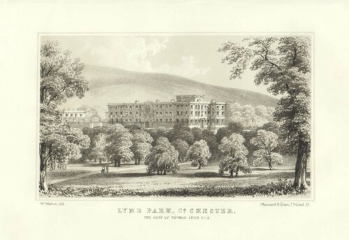 Lime Park, Co. Chester.  The Seat of Thomas Leigh. Esq.  (antique print)