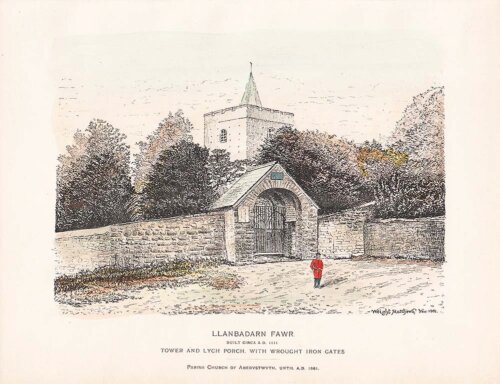 Llanbadarn Fawr  Built Circa AD 1111  Tower and Lych Porch with Wrought Iron Gates