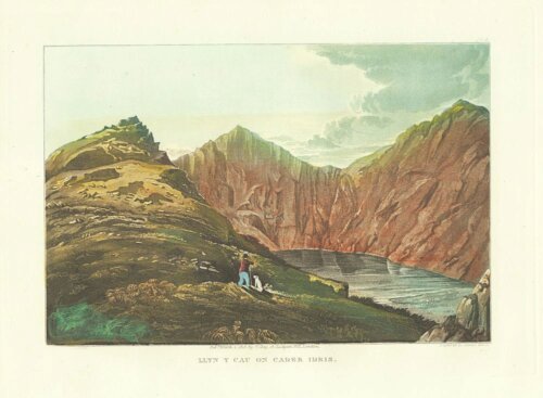 Llyn Y Cau on Cader Idris.  (antique print)