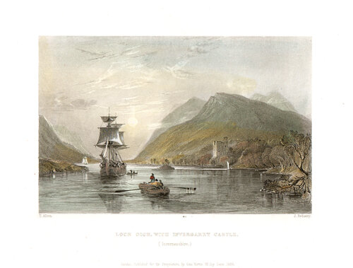 Loch Oich with Invergarry Castle  Invernesshire