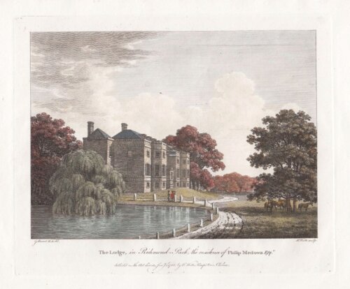 The Lodge, in Richmond Park, the residence of Philip Medows.  Esq.
