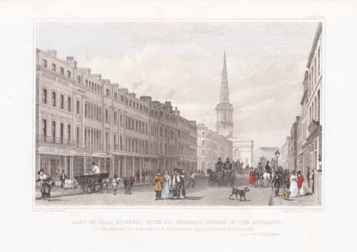 Part of Lord Street, with St. George's Church in the distance.