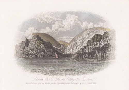Lulworth Cove W Lulworth Village Dorset Natural Section thro' the Upper Oolite Purbecks Wealden Greensand & Chalk Formations