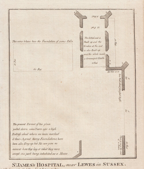 Plan - St James's Hospital near Lewes in Sussex 