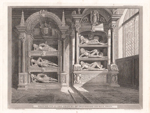 Monuments in the Chancel of Swinbrook Church Oxon