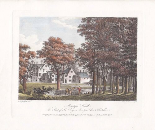 Mostyn Hall....  (antique print)
