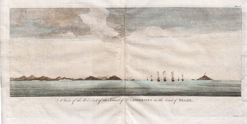 A View of The N E End of the Island of St Catherines on the Coast of Brasil