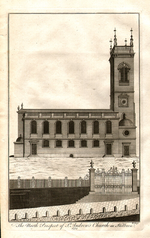 The North Prospect of St Andrews Church in Holborn