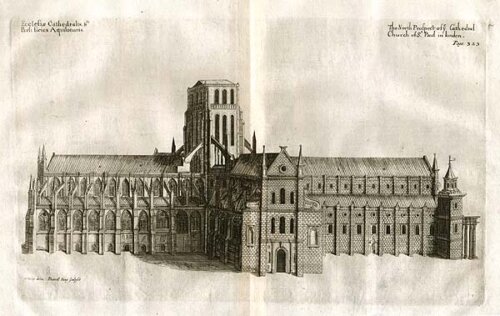 The North Prospect of ye Cathedral Church of St Paul in London