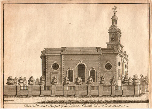 The North West Prospect of the Dane's Church in Wellclose Square