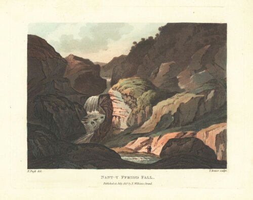 Nant-y-Ffridd Fall.  (antique print)