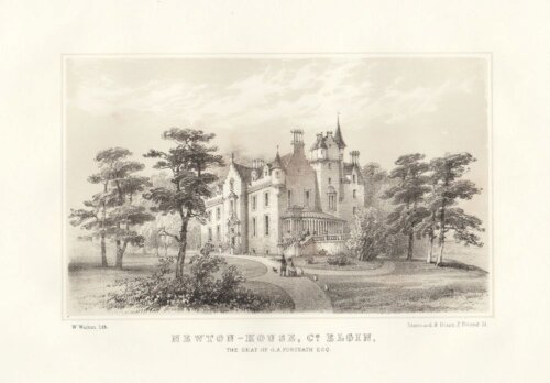 Newton House, Co. Elgin.  The Seat of G.A. Forteath.  Esq.  (antique print)