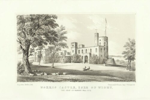 Norris Castle, Isle of Wight, the Seat of Robert Bell.  Esq.  (antique print)