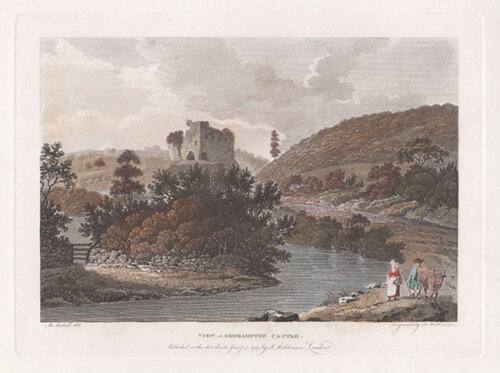 View of Okehampton Castle