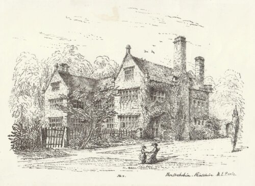 Pentrehobin, Flintshire.  (antique print)