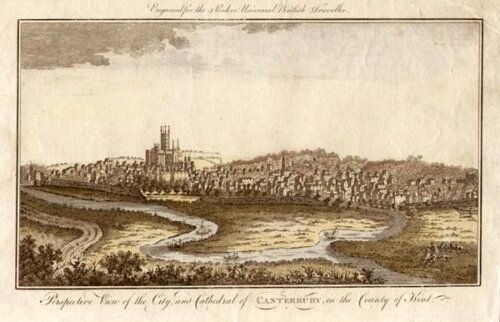 Perspective View of the City and Cathedral of Canterbury in the County of Kent