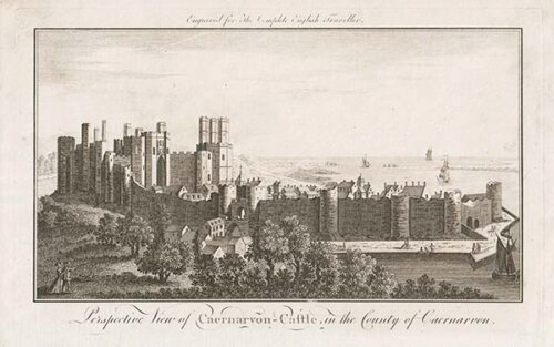 Perspective View of Caernarvon Castle in the County of Caernarvon 