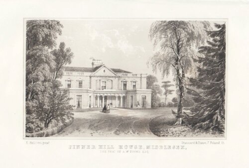 Pinner Hill House, Middlesex.  The Seat of A.W. Tooke. Esq.  (antique print)