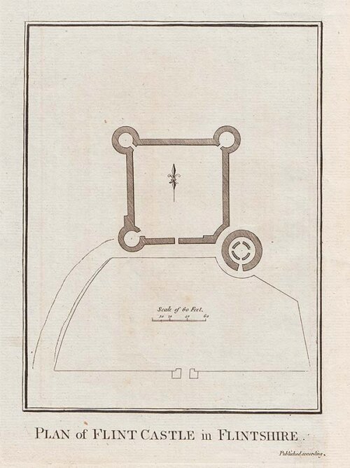 Plan of Flint Castle in Flintshire 