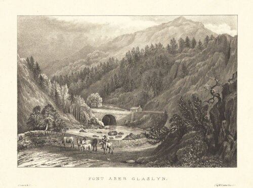 Pont Aber Glaslyn.  (antique print)