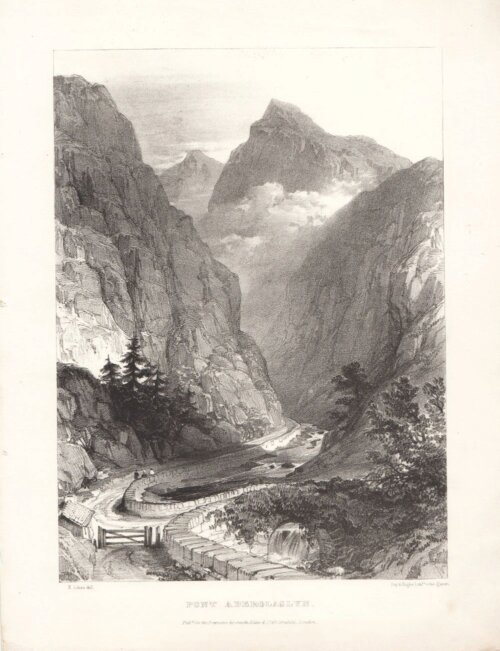 Pont Aberglaslyn.  (antique print)