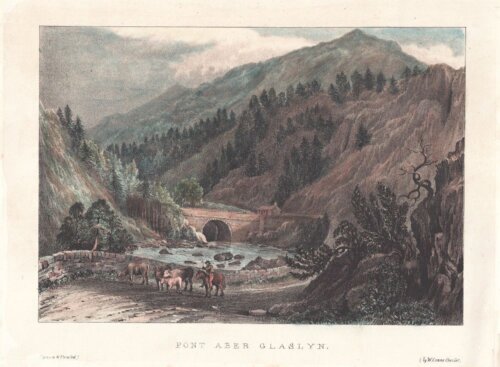 Pont Aber Glaslyn  (antique print)