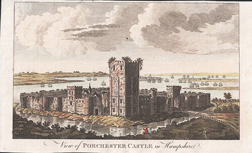 View of Porchester Castle in Hampshire