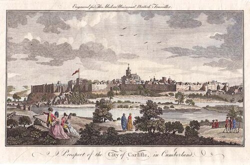 A Prospect of the City of Carlisle in Cumberland (antique print)