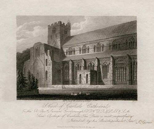 S View of Carlisle Cathedral (antique print)