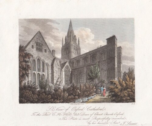 S E View of Oxford Cathedral  (antique print)