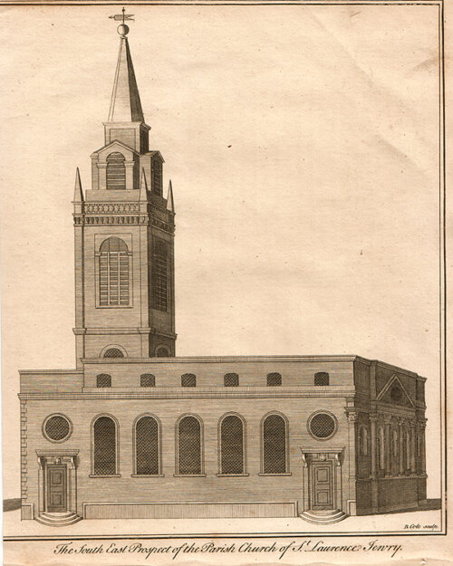 The South East Prospect of the Parish Church of St Lawrence Jewry