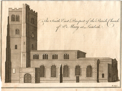 The South East Prospect of the Parish Church of St Mary at Lambeth