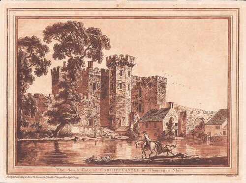 The South Gate of Cardiff Castle in Glamorgan Shire