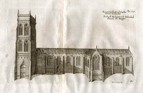 The South Prospect of ye Cathedral Church of Bangor