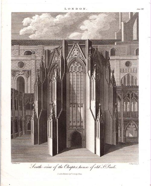 South view of the Chapter House of Old St Paul