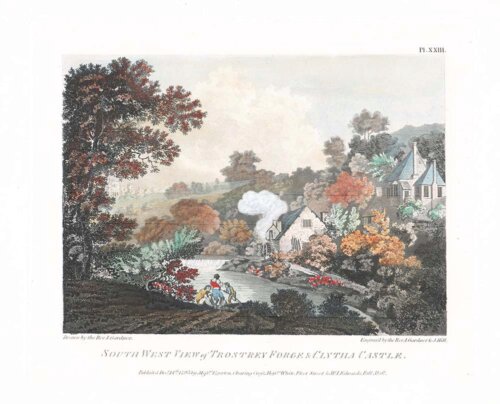 South West View of Trostrey Forge and Clytha Castle.