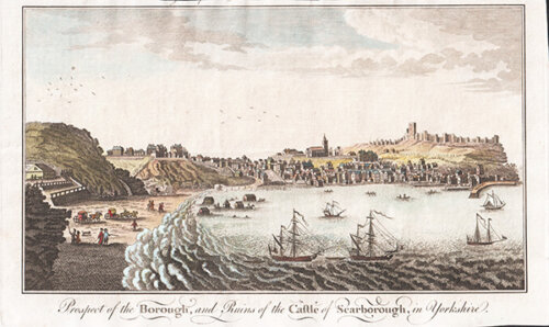 Prospect of the Borough and Ruins of the Castle of Scarborough in Yorkshire 
