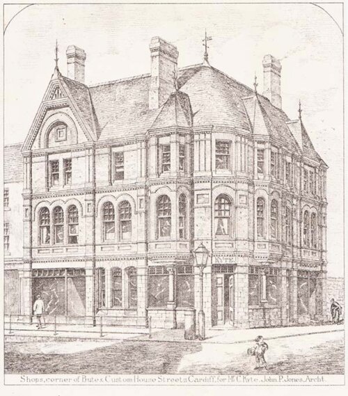 Shops corner of Bute & Custom House Streets Cardiff