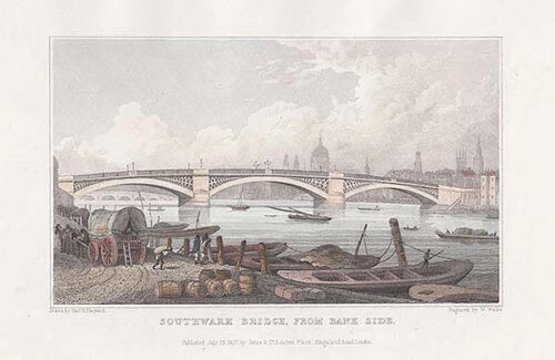 Southwark Bridge from Bank Side