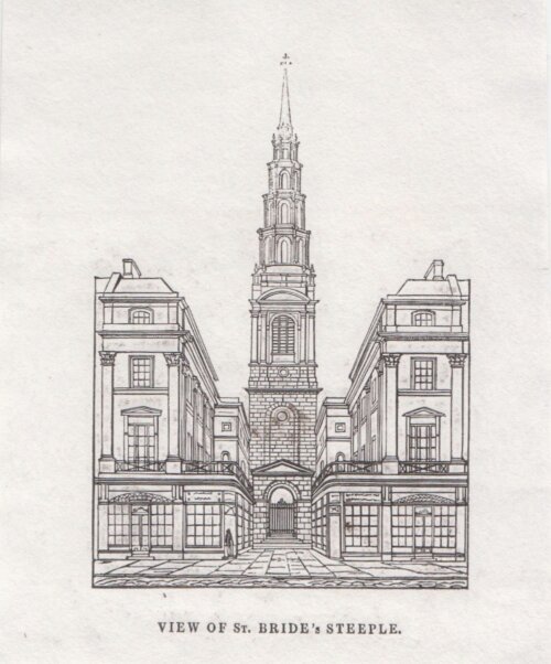 View of St. Bride's Steeple.